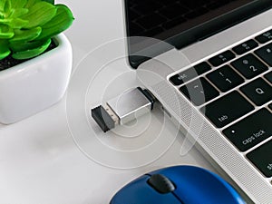 Wireless Mouse Nano Receiver with a USB Type-C Adapter Converter