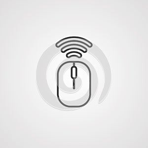 Wireless mouse vector icon sign symbol