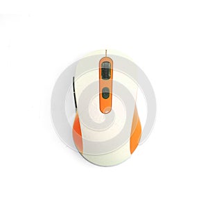Wireless mouse white with orange