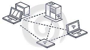 Wireless Network, Connected Devices, Seamless Connectivity, vector design Generative AI