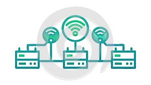 Wireless Network Connectivity - IoT Digital Infrastructure, vector design Generative AI