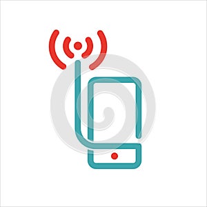 Wireless network icon on smartphone screen vector illustration.