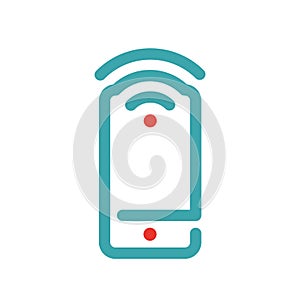 Wireless network icon on smartphone screen vector illustration.