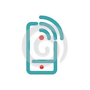 Wireless network icon on smartphone screen vector illustration.