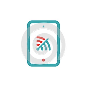 Wireless network icon on tablet pc laptop vector illustration.