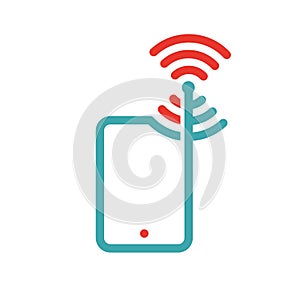 Wireless network icon on tablet pc laptop vector illustration.