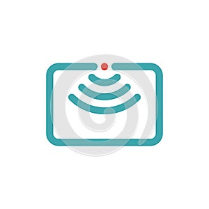 Wireless network icon on tablet pc laptop vector illustration.