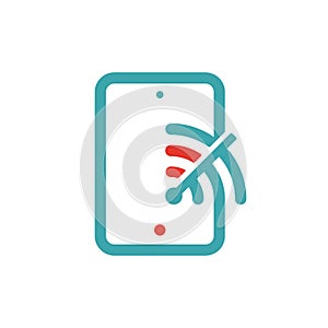 Wireless network icon on tablet pc laptop vector illustration.