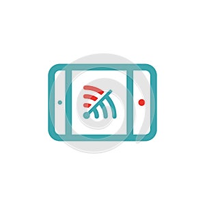 Wireless network icon on tablet pc laptop vector illustration.