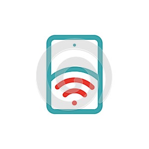 Wireless network icon on tablet pc laptop vector illustration.