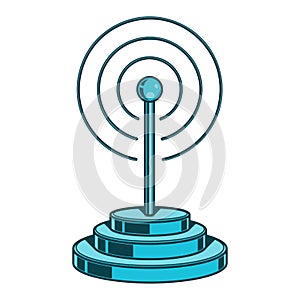 Wireless Network icon. Wifi sign isolated on a white background. Color line art. Retro design.