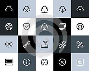 Wireless network icons. Flat