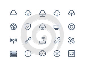 Wireless network icons. Line series