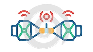 Wireless Network Node Communication Abstract Tech Icon Vector, vector design Generative AI