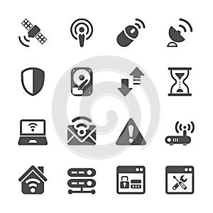 Wireless network technology icon set, vector eps10