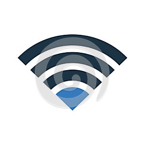 Wireless network, Wi-Fi icon. Glyph style vector EPS