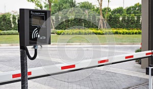 Wireless parking management system machine and automatic gate barrier, village entrance access security system