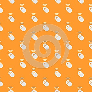 Wireless PC mouse seamless pattern isolated on color background
