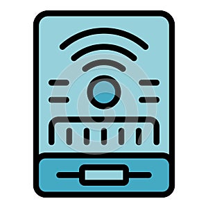 Wireless powerbank icon vector flat