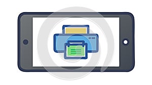 Wireless Printing from Tablet to Printer, vector design Generative AI