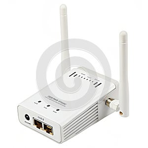 Wireless range extender isolated on white background photo