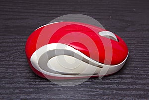 Wireless red computer mouse