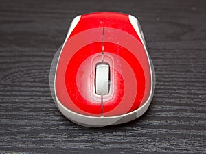 Wireless red computer mouse