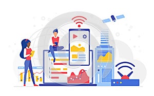 Wireless remote cloud computing server hosting data