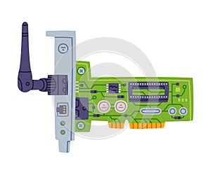 Wireless Router as Personal Computer Accessory and Component Vector Illustration