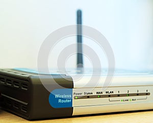 Wireless router on a desk