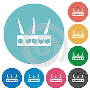 Wireless router flat round icons