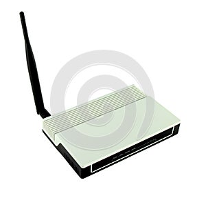 Wireless router isolated on white