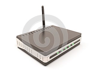 Wireless router isolated on white.