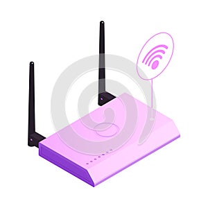 Wireless Router Isometric Composition