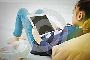 Wireless router and kids using a Tablet in home. router wireless