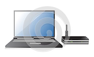 Wireless Router and laptop