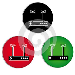 Wireless router line icon for infographics on white background