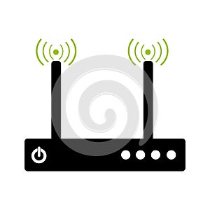 Wireless router line icon for infographics on white background