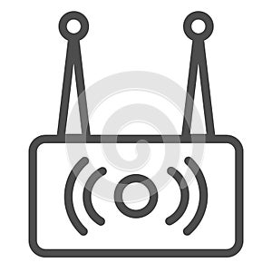 Wireless router line icon. Wi fi network vector illustration isolated on white. Wireless internet outline style design