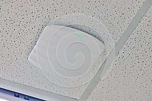 wireless router for network, hang on the ceiling. world wide network technology. WIFI router or Wireless Access Point setup at