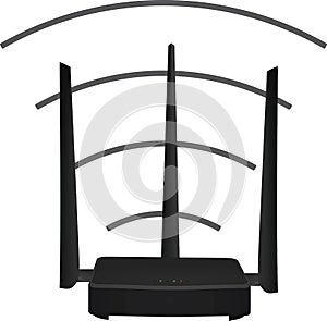 Wireless router with three antenas photo