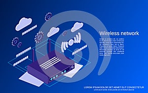 Wireless router vector concept