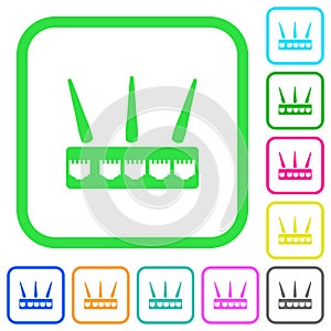 Wireless router vivid colored flat icons