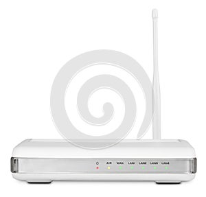 Wireless router on white with clipping path