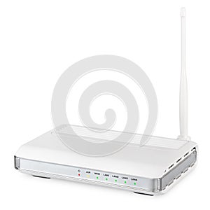 Wireless router on white with clipping path