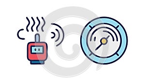 Wireless Sensor Device, Remote Monitoring Technology, vector design Generative AI