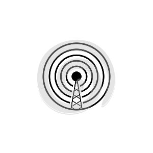 Wireless sign. Signal icon. Broadcast, transmitter antenna icon isolated on white background