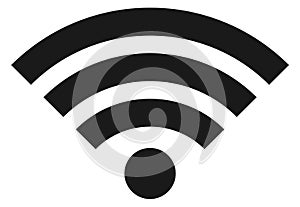 Wireless signal icon. Black wi-fi spot symbol