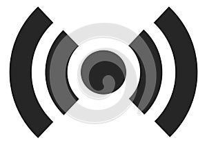 Wireless signal icon. Broadcast symbol in simple line style