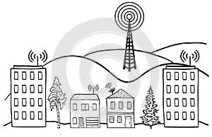 Wireless signal of internet into houses